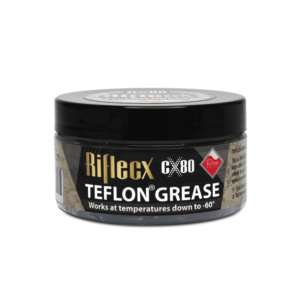 Riflex Teflon grease jar for firearm lubrication.