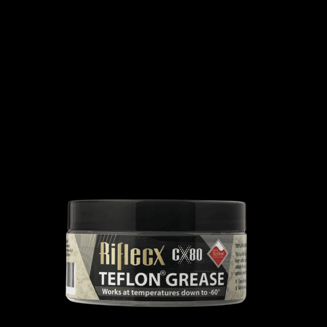 A container of Riflex Teflon Grease for lubrication.