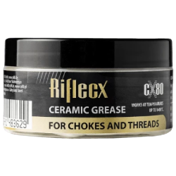 A container of Riflex ceramic grease for chokes and threads.