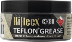 Close-up of Riflex C-80 Teflon Grease tube with temperature info.