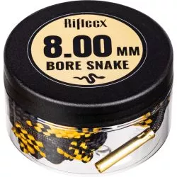 Container of 8.00 mm bore snake for cleaning firearms.