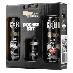 Cx-80 grease pocket set with three containers in black packaging.