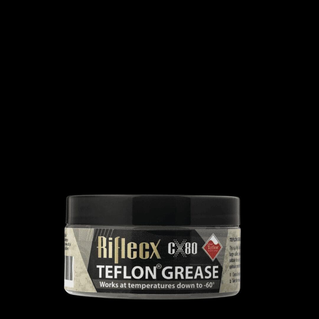 Riflex Teflon Grease container on display.