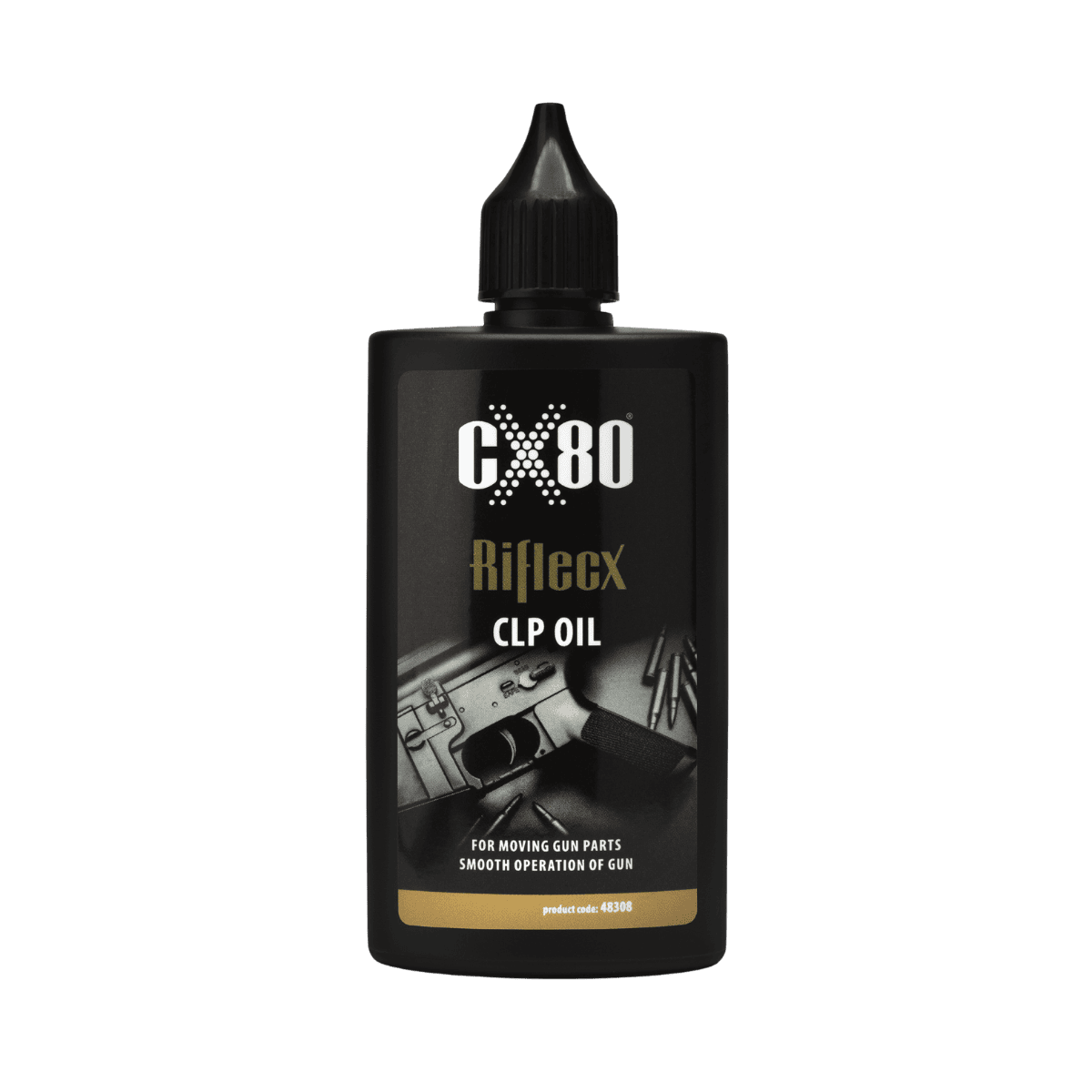 RifleCX CLP Oil – lubricant for moving firearm parts 100ml Front
