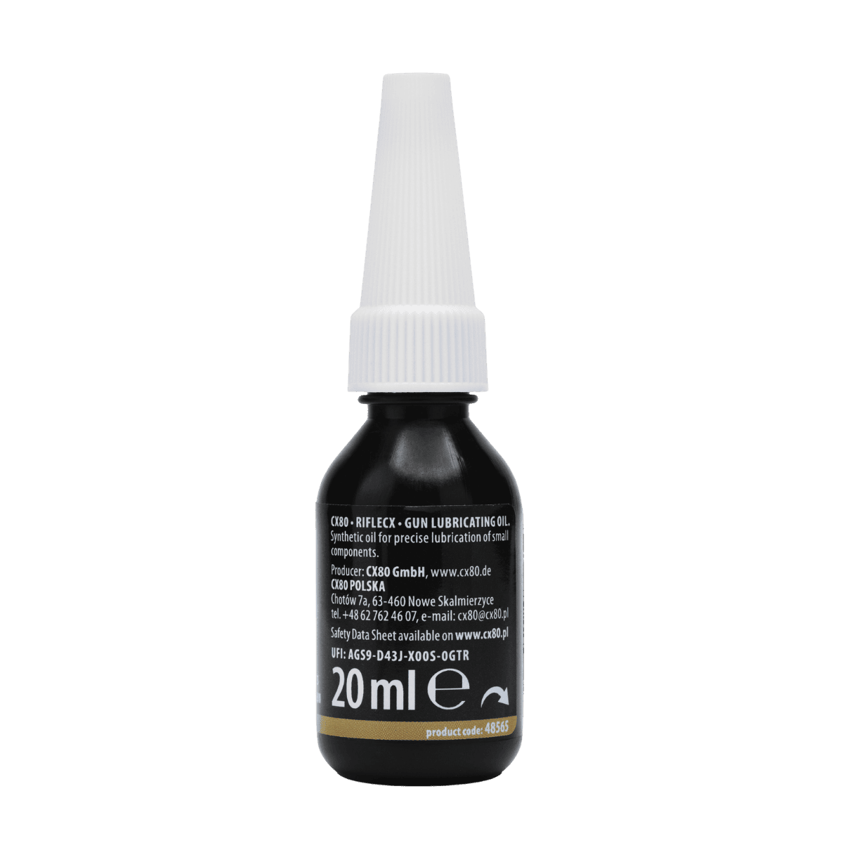 Riflex gun lubricating oil in a small bottle.