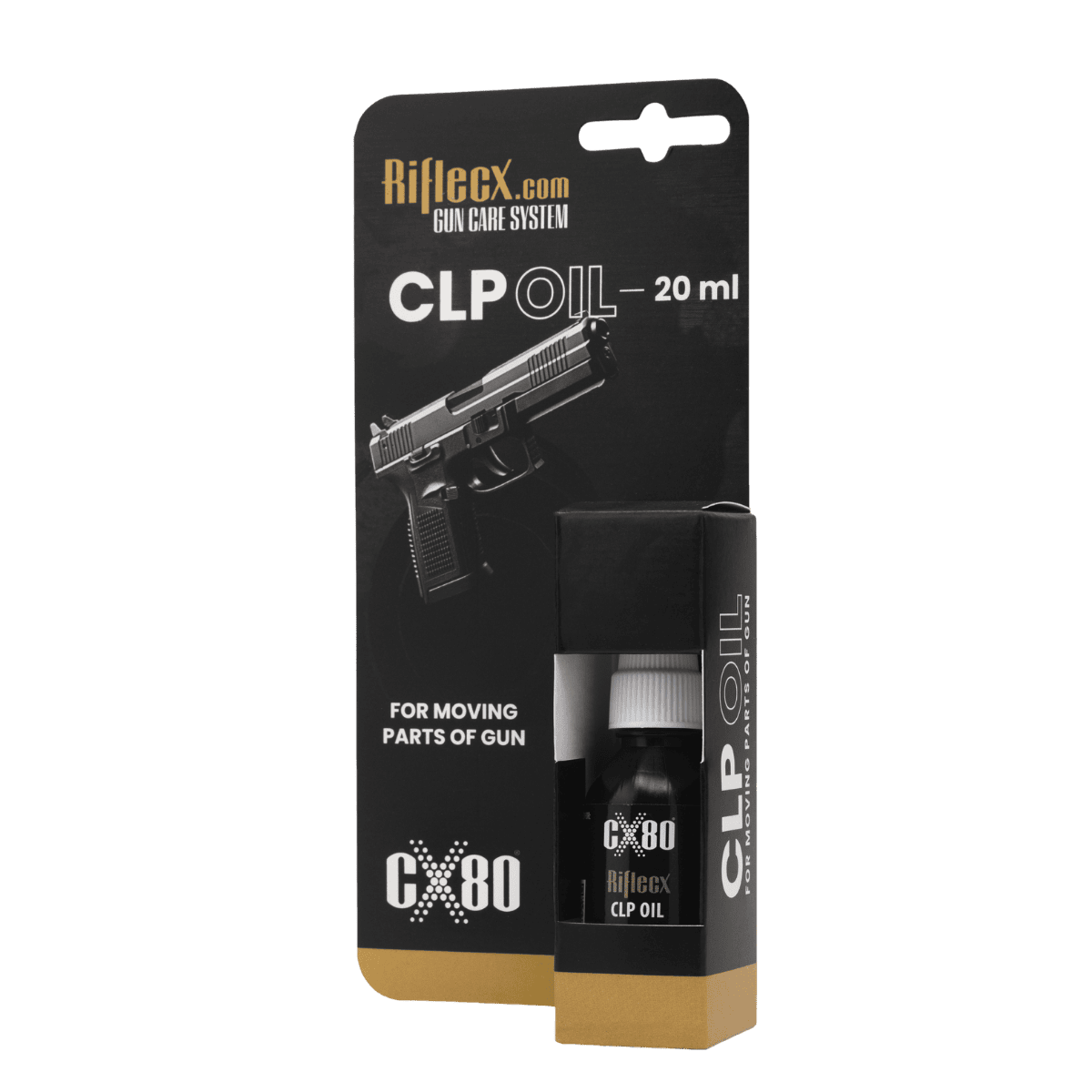 CLP oil bottle for firearm maintenance and lubrication.